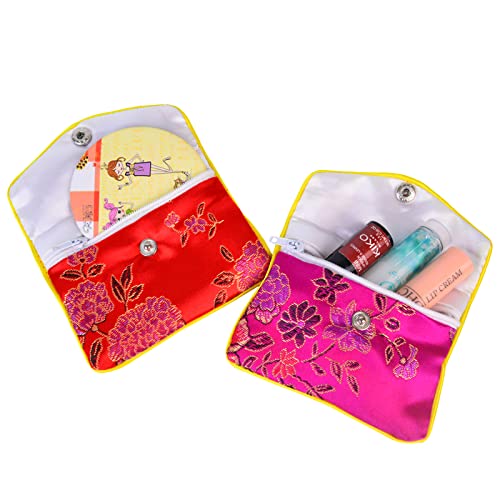 Baitaihem 9 Pack Jewelry Purse Pouch Gift Bags Chinese Silk Style Brocade Embroidered Bag,Multiple Colors(Small&Medium&Large)