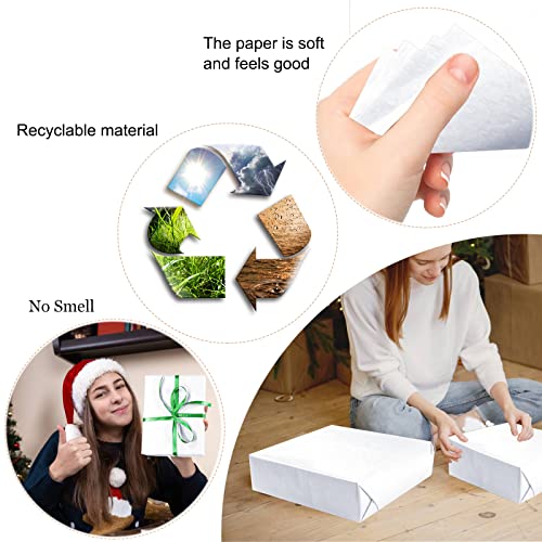100 Sheets White Tissue Paper Artdly 14 x 20 Inches Recyclable White Wrapping Paper Bulk for Weddings Birthday DIY Project...