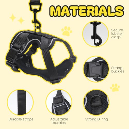AdoPet No-Pull Cat Harness and Leash Set for Small Cats – Adjustable Reflective Soft Padded Pet Vest for Walking & Trainin...
