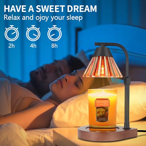 Dimmer Candle Warmer Lamp with Timer Adjustable Height Electric Wax Warmer for Jar Candles Home Offices Decor Birthday for...