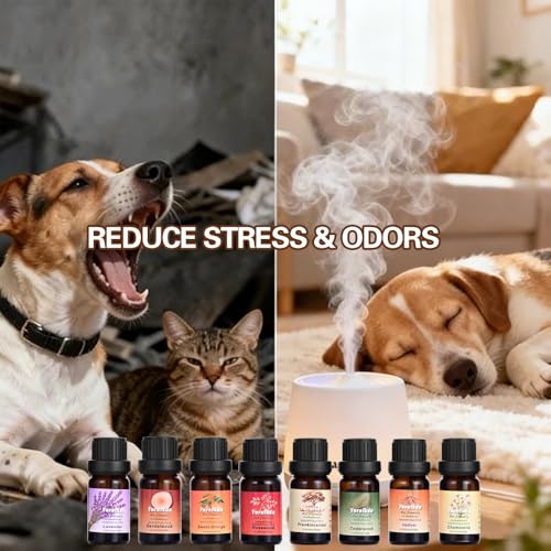 Pet Friendly Aromatherapy Essential Oils Collection,Safe for Dogs and Cats,Natural Relaxation and Stress Relief,Suitable f...