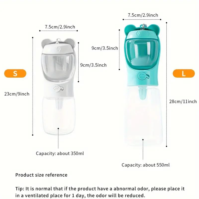 Outdoor Water Bottle for a Dog, Portable pet Water Bottle with Food Container, Leak Proof Dog Travel Water Bottle, Dog Wat...