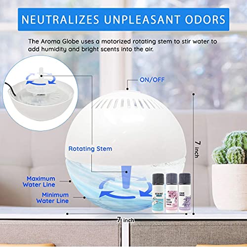 Daiwa Felicity Aroma Globe Air & Room Revitalizer - White Noise Aromatizer Air Washer Machine with Scented Oils, Water Air...