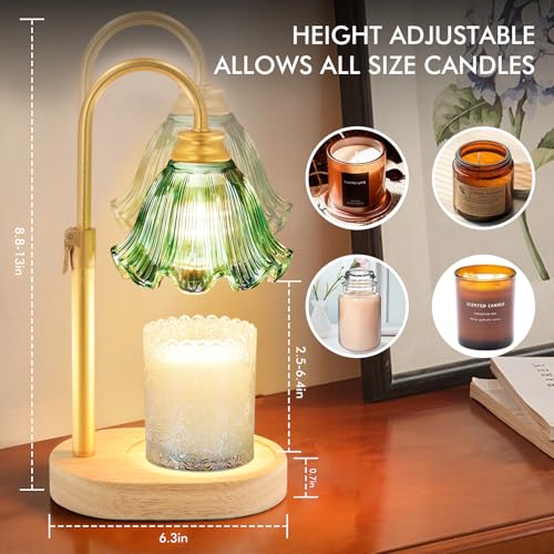 Maromamix Candle Warmer Lamp with Timer & Dimmer, Adjustable Height Electric Wax Melt Warmer for Scented Jar Candles, Home...