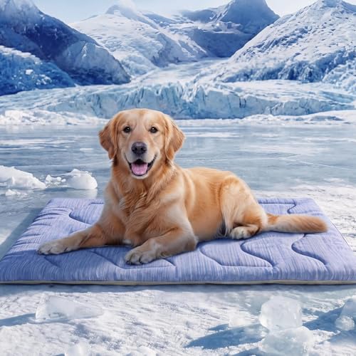 Dog Cooling Mat, Portable & Durable Cooling Mat for Dogs, Physical Heat Absorption, Anti-Slip Cooling Bed for Large Dogs 6...