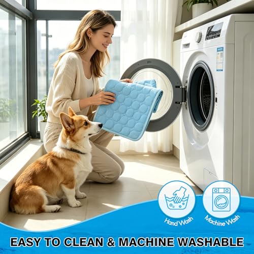 XinChangShangMao Dog Cooling Mat, Q-Max>0.4 Pet Dog Self Cool Pad, Ice Silk Washable Summer Cooled Mat for Dogs Cats, Kenn...