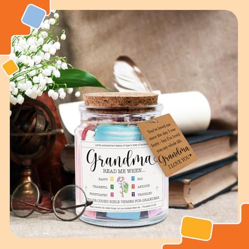 NewEleven Mothers Day Gifts For Grandma - Christian Gift, Grandma Birthday Gifts From Granddaughter, Grandson, Kids - Dail...