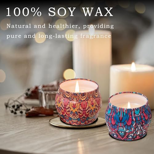 Topadorn 4 Pack Scented Candles Gift Set, Soy Wax Aromatherapy Candles for Home, Relaxation, Meditation, Yoga, Spring Hous...