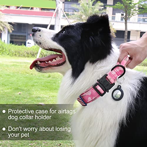 Hotsky Tactical Dog Collar and Leash Set, Heavy Duty Military Airtag Dog Collar with Handle and Metal Buckle for Training ...