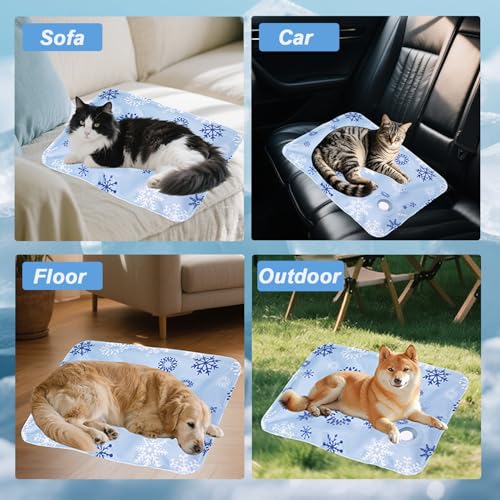 Dog Cooling Mat, Cooling Mat for Dogs & Cats, Provides Instant Relief for Small, Medium, Large Dogs, Washable, Non-Slip De...