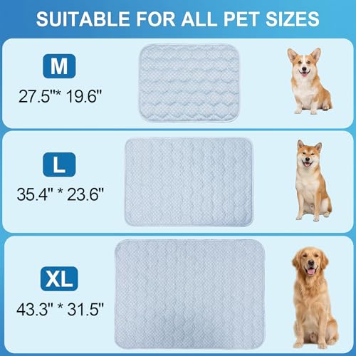 Lesguyor Dog Cooling Mat Q-MAX>0.5 Self-Cooling Mat for Dogs Crate Pad for Dogr, 2-in-1 Long-Lasting Cool Mats and Soft Ke...