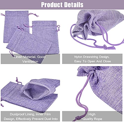 Bezall 20Pcs Burlap Bags with Drawstring 2.7 x 3.5 Inch, Linen Small Party Favor Gift Bags Jewelry Pouches Sachet Sacks fo...