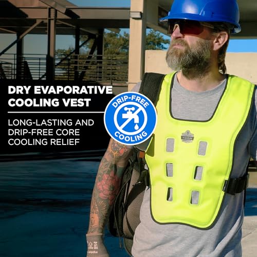 Ergodyne Chill-Its 6684 Evaporative Cooling Vest, Drip Free Cooling, Adjustable Personalized Fit, Easy Activation