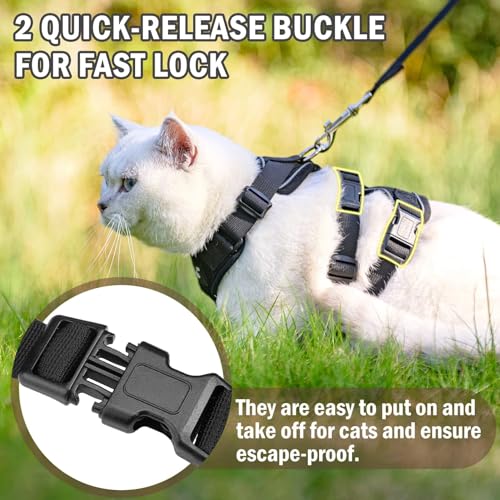 PUPTECK Cat Harness and Leash Set Escape Proof for Walking, Breathable Mash Vest Adjustable Harness for Cats Puppy Small A...