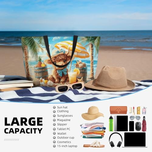 Wsotce Extra Large Beach Bags For Women, Waterproof Beach Totes Bags For Women, Lightweight Foldable Pool Bag With Zipper
