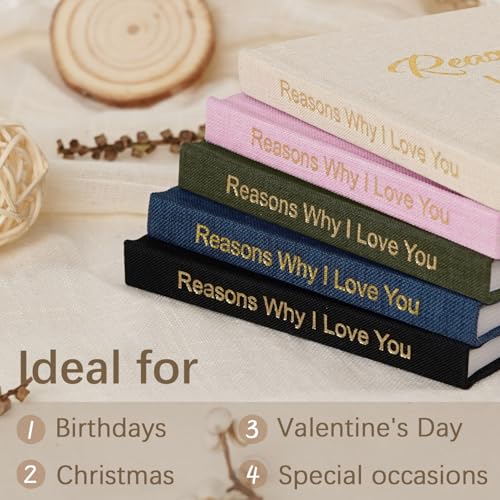 Artmag What I Love about You Fabric Book, Fill-in-the-Blank Love Journal Book for Couples Husband Wife Him Her Birthday Ch...