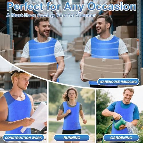 Ice Cooling Vest for Men Women - Water Activated Evaporative Cool Vest - PVA Adjustable Lightweight Reusable Cooler Clothi...