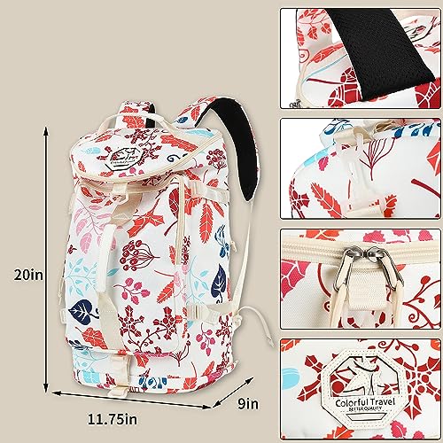 Kalesi Floral Gym Duffle Bag Backpack 4 ways for Women Waterproof with Shoes Compartment for travel Sport Hiking laptop Li...