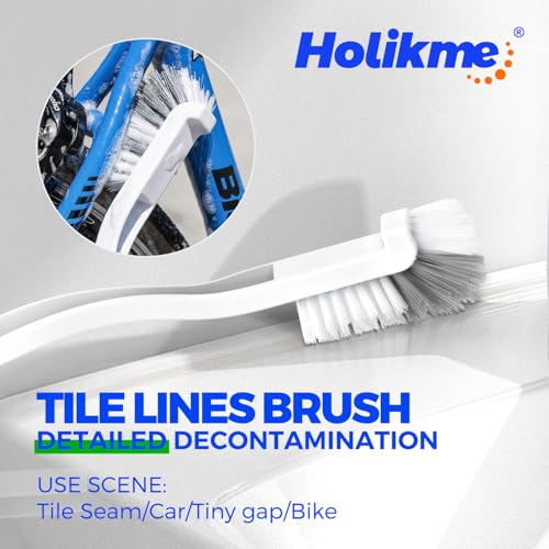 Holikme 7 Pack Deep Cleaning Brush Set, Scrub Pads with Scraper Tip for Pool Walls, Bathroom, Grout, Floor, Bike, Tub, Sho...