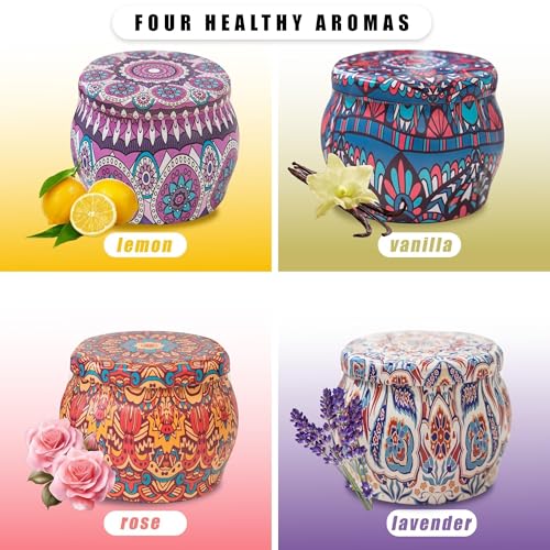 Topadorn 4 Pack Scented Candles Gift Set, Soy Wax Aromatherapy Candles for Home, Relaxation, Meditation, Yoga, Spring Hous...