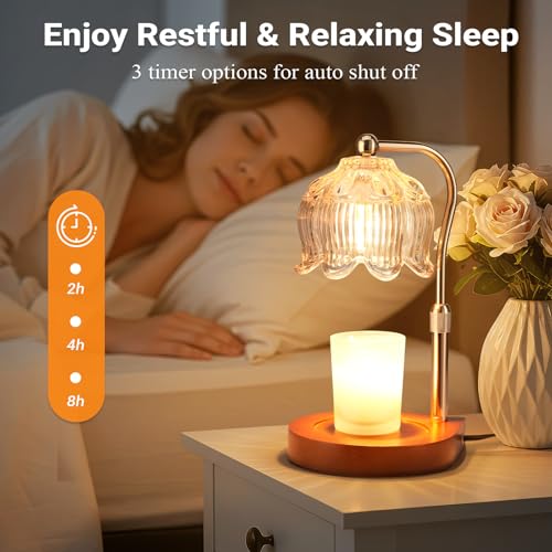 YDDQR Candle Warmer Lamp with Timer Dimmer Adjustable Height, Gift for Women Mom, House Warming New Home Cozy Decor, Wax M...