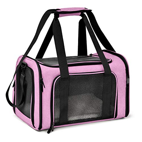 Henkelion Pet Carrier for Small Medium Cats Dogs Puppies up to 15 Lbs, TSA Airline Approved, Soft Sided, Collapsible Trave...
