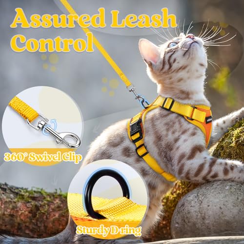 rabbitgoo Cat Harness and Leash Set, Escape Proof Soft Adjustable Vest Harnesses for Outdoor Walking, Easy Control Breatha...