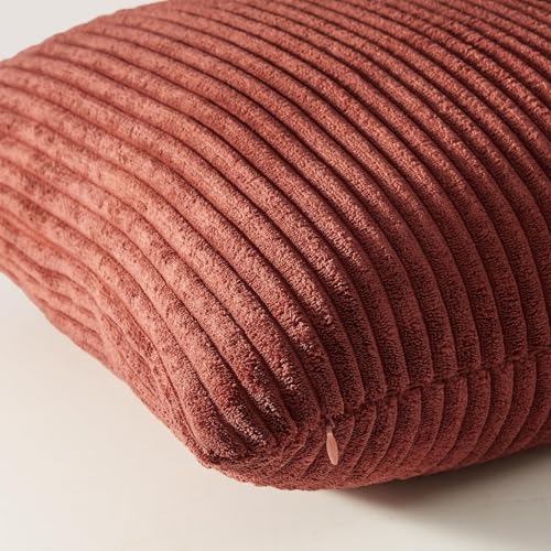Topfinel Fall Burnt Orange Decorative Throw Pillows Covers 18x18 Inch Set of 4,Yellow Green Gradient Series Corduroy Strip...