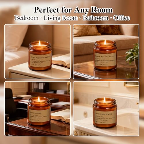 12 Pack Aromatherapy Candles for Home Scented, Aromatherapy Jar Candle Gifts for Women, Natural Soy Wax Amber Candle Set, ...