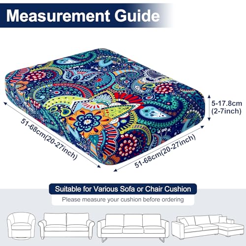 Smiry Waterproof Patio Cushion Covers, Stretch Outdoor Couch Slipcovers Replacement Washable Furniture Protector Sofa Chai...
