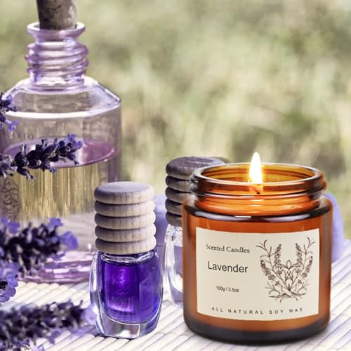 6-Pack Jar Scented Candles for Home Scented - Home Decorative Candles Gift Set, 3.5oz Soy Wax Candles for Living Room, Bat...