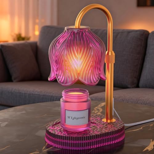 WYghyronic Candle Warmer Lamp with Adjustable Height - Flameless 4-Level Dimmable Wax Warmer, Timer Function & Stylish Des...
