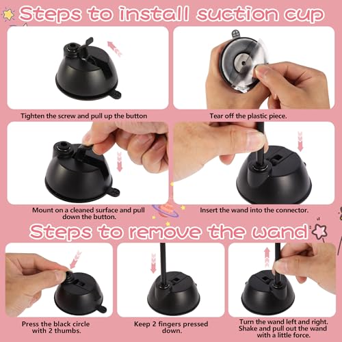 Maiguangta Interactive Bird Simulation Cat Toy Set,Cat Wand Toys,Wand Self-Holding Suction Cups Base,Include Detachable 6 ...