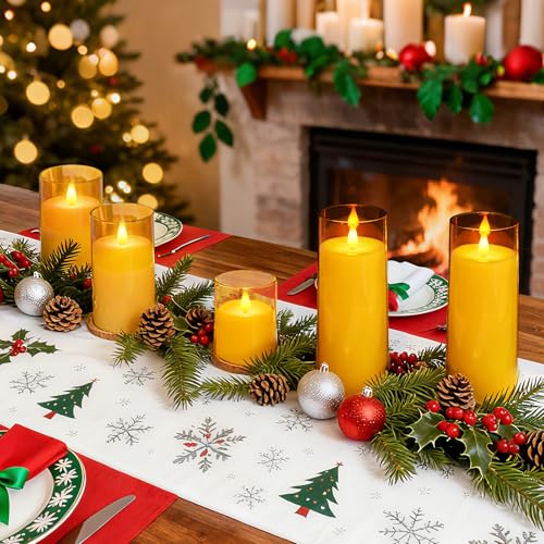 Homemory Realistic Flickering Flameless Candles, Battery Operated Candles with Remote Control and Timer, LED Fake Electric...