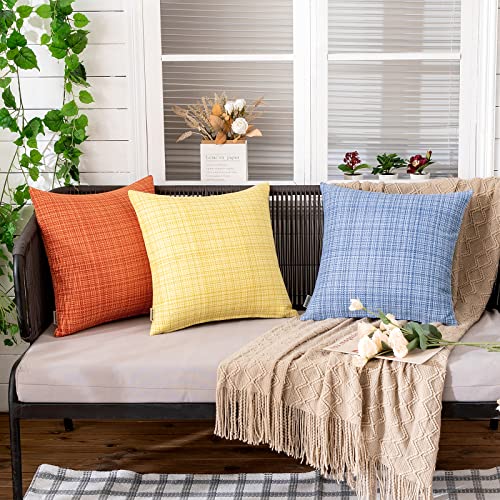MIULEE Outdoor Waterproof Throw Pillow Covers Decorative Farmhouse Water Resistant Cushion Covers for Tent Patio Garden Co...