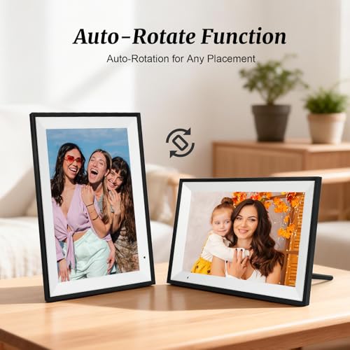 Digital Picture Frame 10.1 Inch Digital Photo Frame 32GB Storage, WiFi Picture Frame with1280x800 IPS Touch Screen, Auto-R...