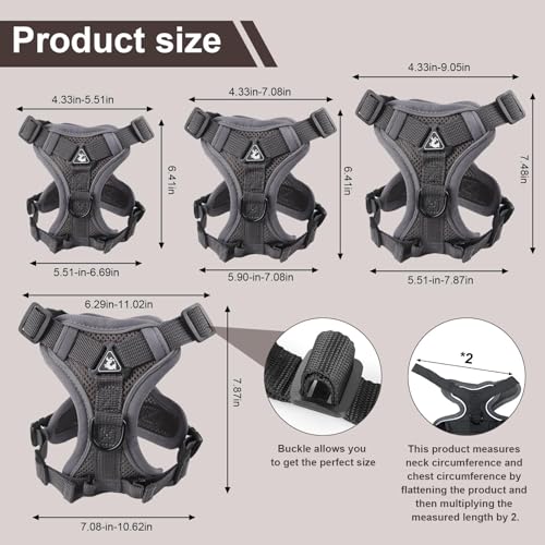 shudyear Cat Chest Harness and Leash Set Adjustable Anti-Escape Soft Mesh Cat Vest for Walking Outdoor (Blcak, S)