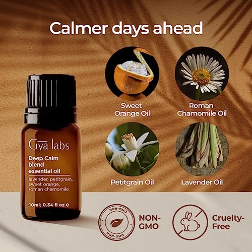 Gya Labs Deep Calm Essential Oil Blend for Relaxation & Emotional Balance - 0.34 fl oz - Calm Aromatherapy Oils for Diffus...