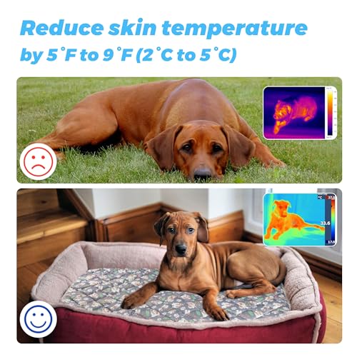 Fuz Bigaza Dog Cooling Mat, Pet Washable Non-Toxic Summer Dogs Cats Cooling Pads Sleeping Kennel Mats Cool Ice Blanket for...