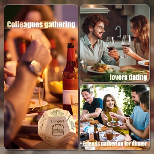 Food Dice Stocking Stuffers for Men Women Kids Adults Date Night Dice Couples Gifts for Him Her Anniversary Fathers Day Da...