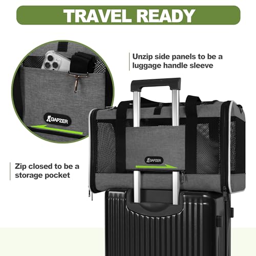 GAPZER Cat Carrier 18x11x11 Top Load Soft Pet Travel Bag Over 15 lbs, Collapsible Small Dog Puppy Crate 10 Pounds, Small A...