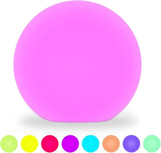Hathdia 8-Inch LED Ball Light, Multi-Color Rechargeable Night Lights Waterproof Dimmable Mood Lamp with Remote for Home Ga...