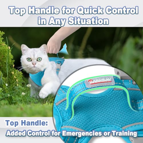 Cat Harness and Leash Set Escape Proof for Kitten Walking, Soft Adjustable Top Handle Vest Harnesses for Cats, Easy Contro...