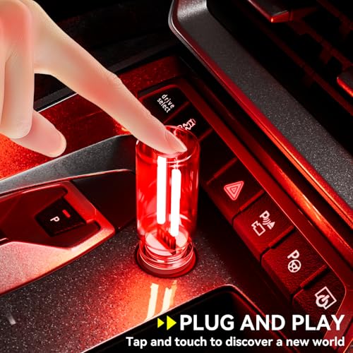 UBAPEV 4 PCS USB Night Light, Touch Dimmable Mini USB LED Car Interior Ambient Lights, Portable Plug-in Glass Bottle Night...