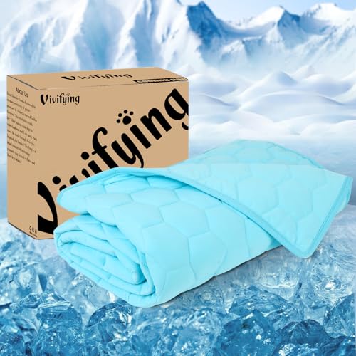 Vivifying Cooling Blanket for Dogs, Waterproof Reversible Dog Cooling Mat, Soft Pet Throw Cooling Mat for Couch, Bed, Crat...
