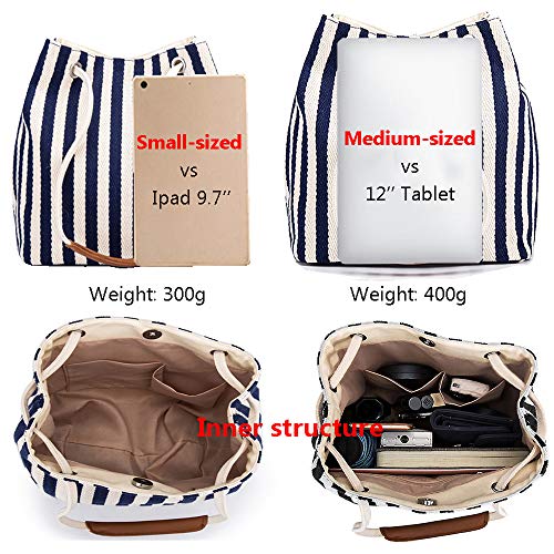 Bydenwely Women's Canvas Tote Bags Small Medium Shoulder Bag Daily Working Handbag for Holiday Travel Pool