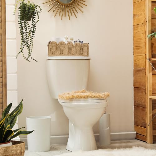 Storage Basket Wicker Baskets for Organizing Toilet Paper Storage Basket for Toilet Tank Top,Beige
