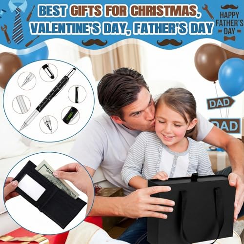 Acellegic 12 Pack Birthday Gift Basket for Men Survival Gift Box Set Tumbler Compass Multitool Pliers Flashlight Pen Whist...