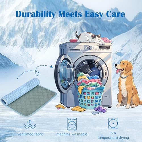 AOSUYOU Upgraded Dog Cooling Mat for Small Dogs Cats,Q-Max>0.45 Cooling Fiber Instant Cooling,Breathable Non-Slip Crate Pa...