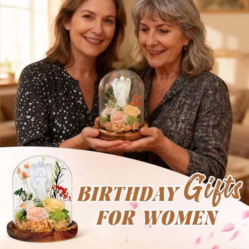 Harmolia Birthday Gifts for 40 50 60th Women Fresh Flowers for Delivery Forever Preserved Real Rose Anniversary for Mom Gr...